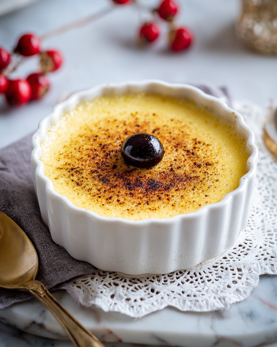 Homemade Eggnog Pudding with Sugared Cranberries Recipe - Recipe Image