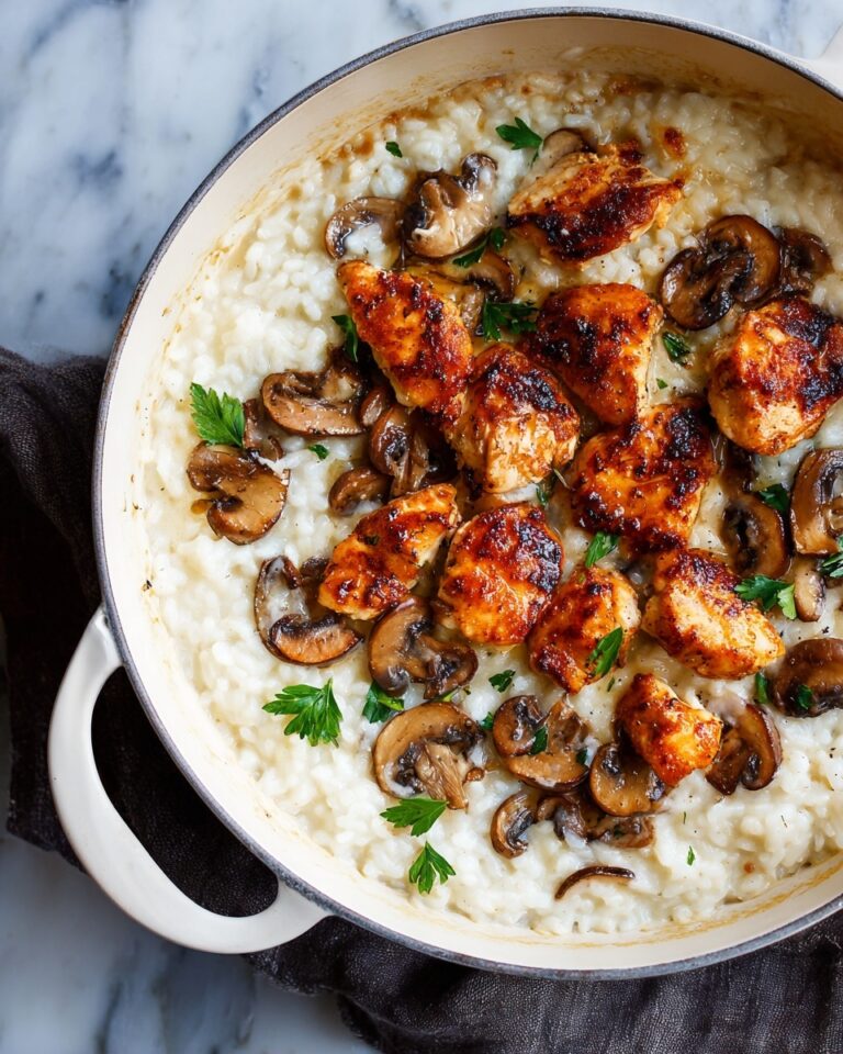 One Pot Creamy Parmesan Chicken with Mushroom Rice Recipe