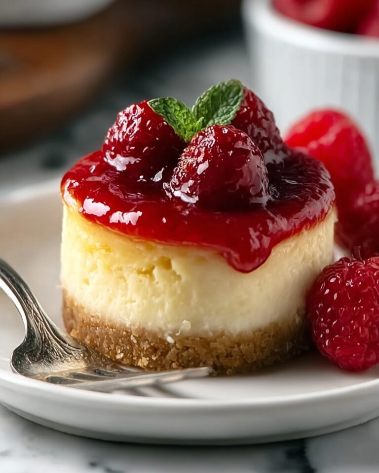 Mini Lemon Cheesecakes with Raspberry Sauce Recipe