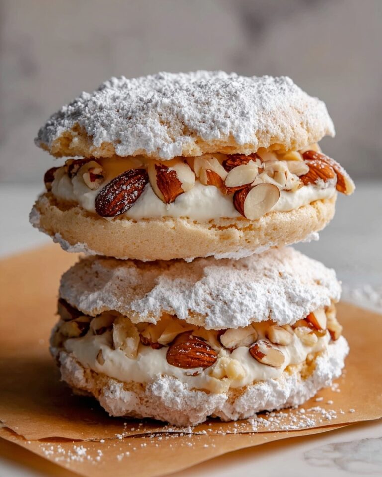 Almond Dacquoise Cream Clouds – Elegant French Cookies Recipe