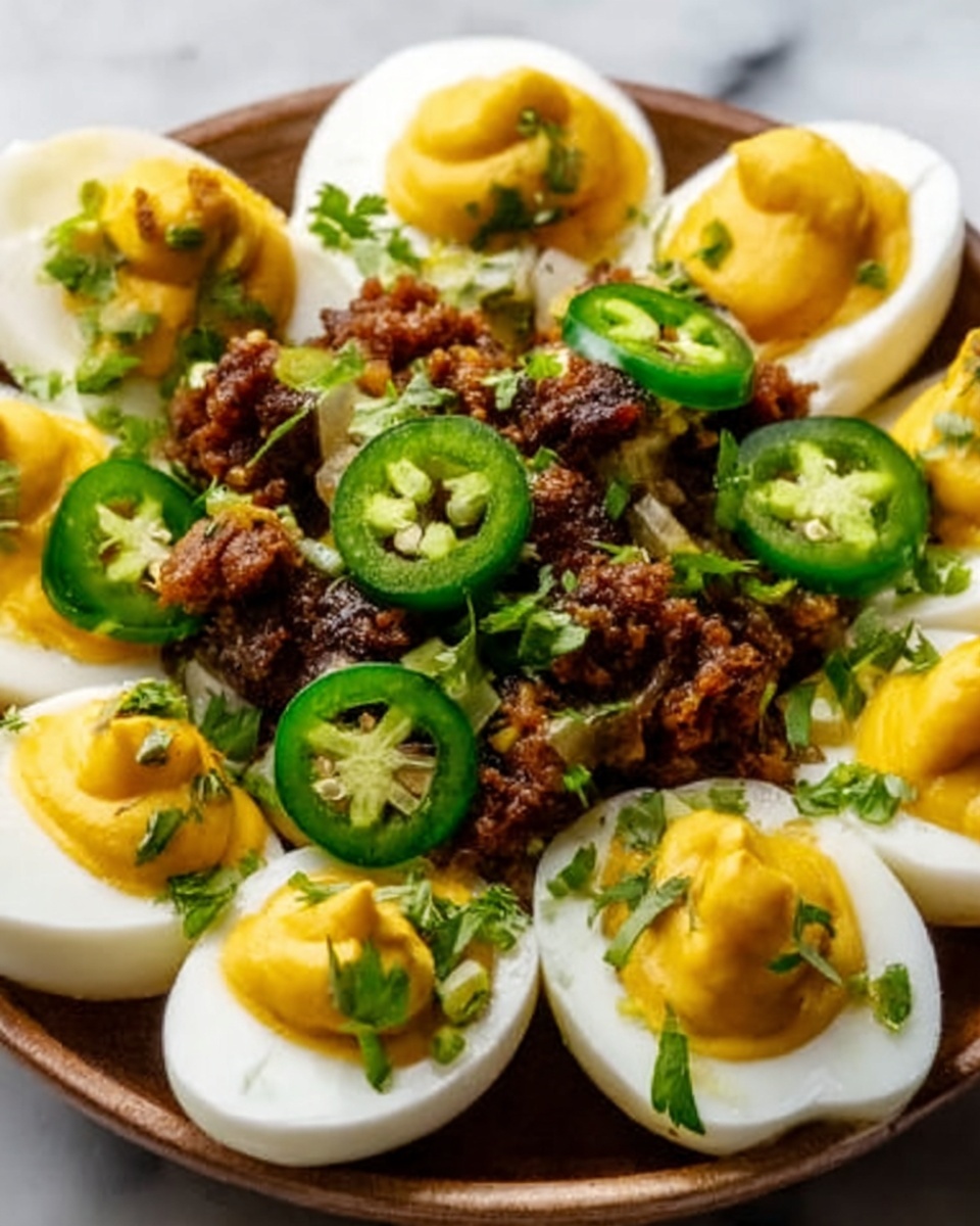 Pickled Eggs with Sausage and JalapeƱos Recipe - Recipe Image
