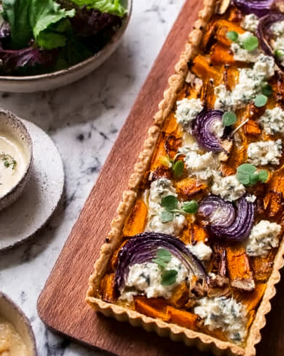 Sweet Potato, Feta & Caramelised Onion Tart Recipe - Recipe Image