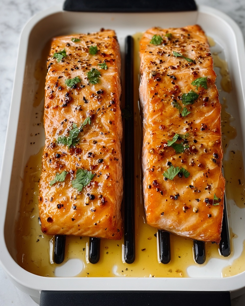 Air Fryer Honey Mustard Glazed Salmon Recipe - Recipe Image