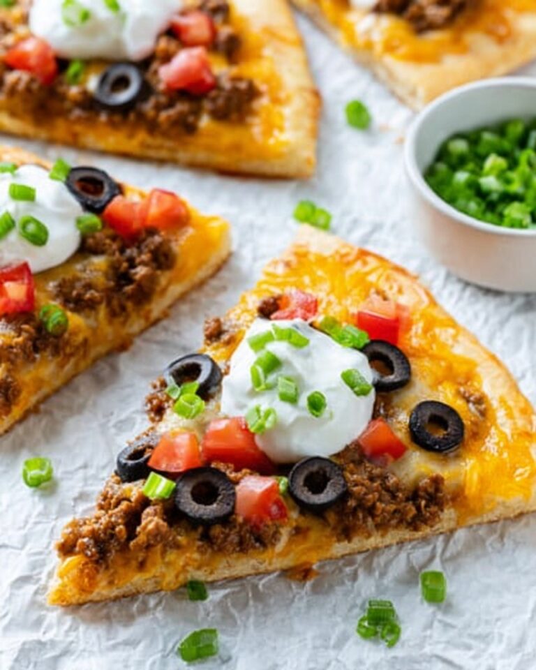 Mexican Pizza with Refried Beans and Ground Beef Recipe