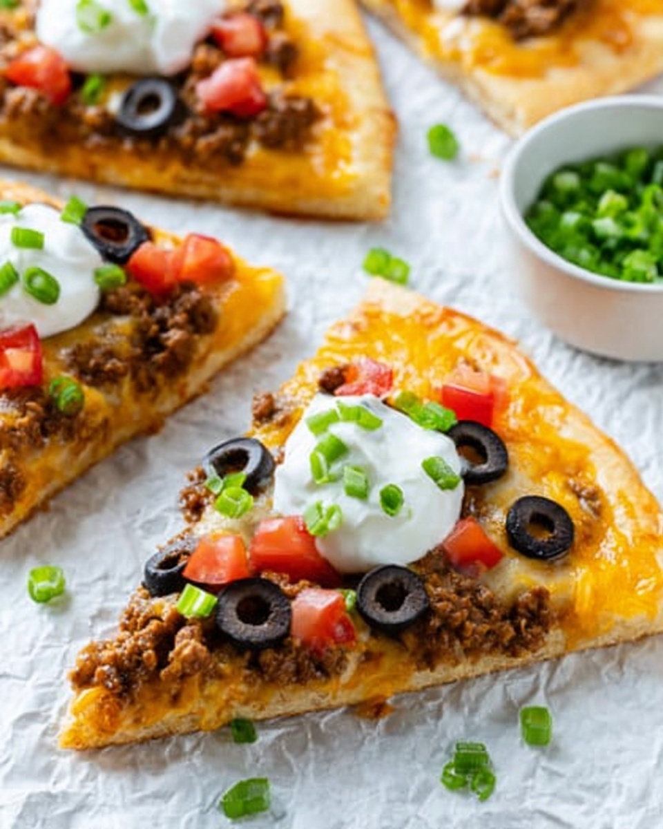 Mexican Pizza with Refried Beans and Ground Beef Recipe - Recipe Image