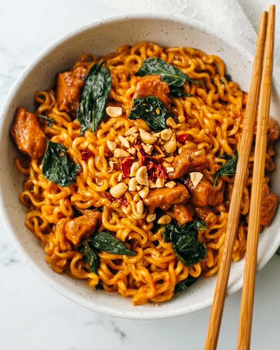 Sweet & Spicy Hot Chili Chicken Noodles with Basil Recipe - Recipe Image
