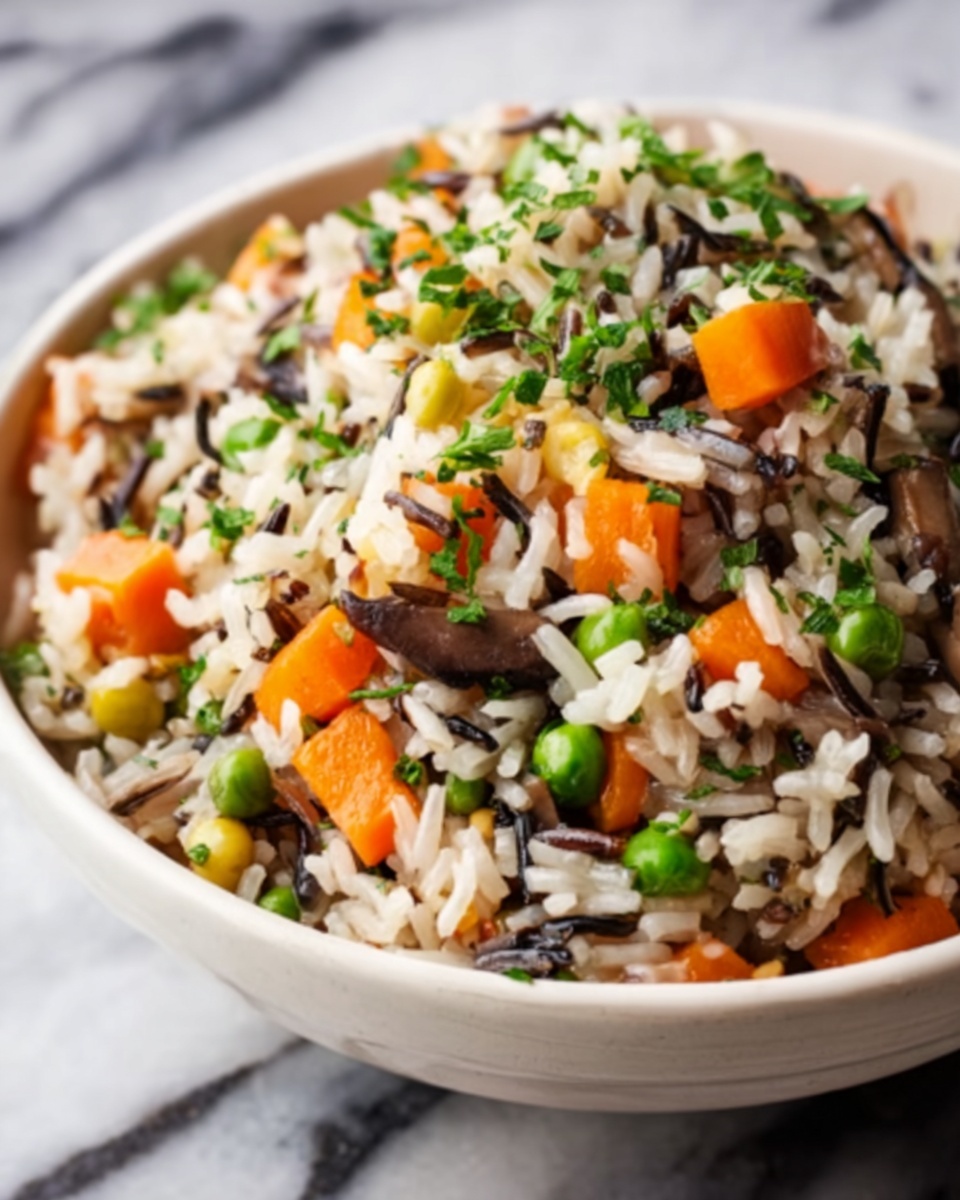 Wild Rice Pilaf with Cranberries, Almonds, and Vegetables Recipe - Recipe Image