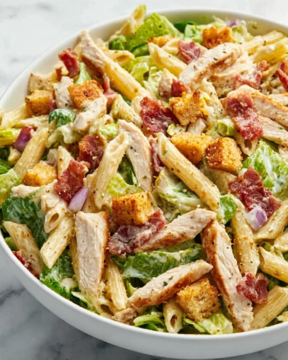 Chicken Caesar Pasta Salad Recipe - Recipe Image