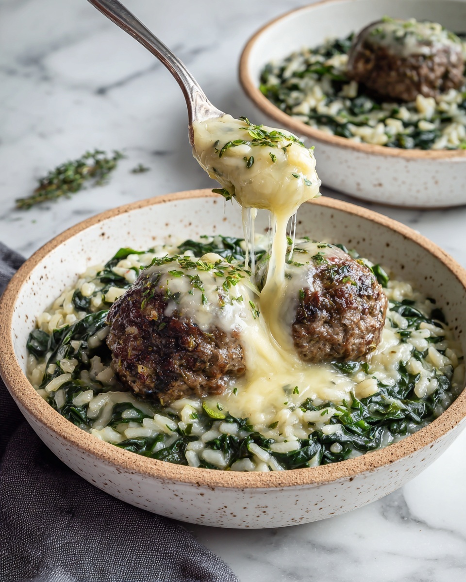 Baked Lemon Rosemary Chicken Meatballs with Creamy Orzo Recipe - Recipe Image