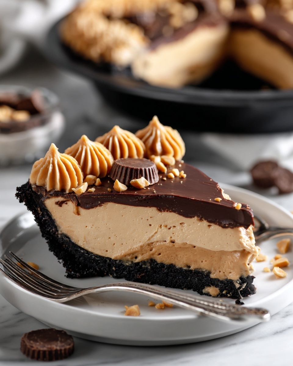 Peanut Butter Cup Chocolate Pie Recipe - Recipe Image
