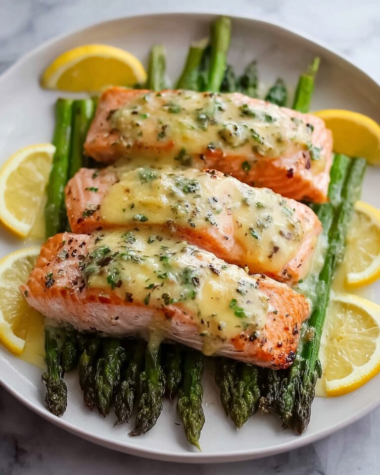 Asparagus-Stuffed Salmon with Lemon Dill Sauce Recipe
