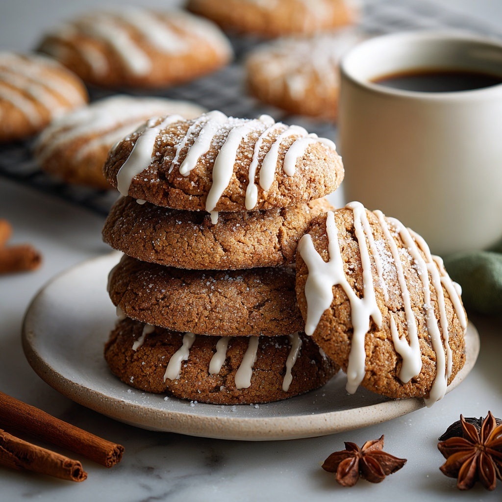 Gingerbread Latte Cookies with Coffee Glaze Recipe - Recipe Image