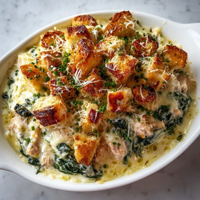 Creamy Chicken and Spinach Casserole with Mozzarella and Parmesan Recipe