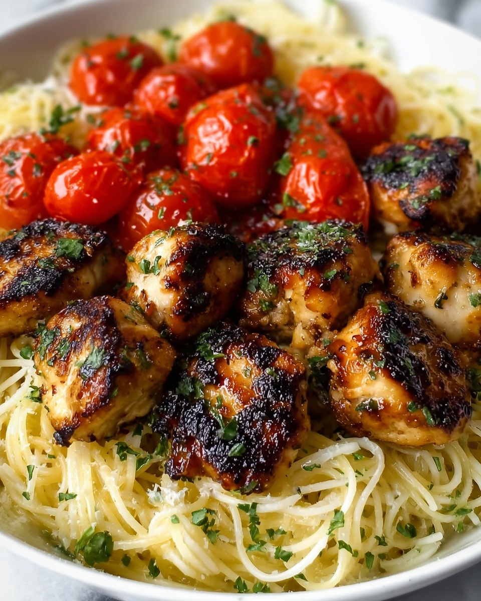 Garlic Butter Chicken Bites with Spaghetti Recipe - Recipe Image