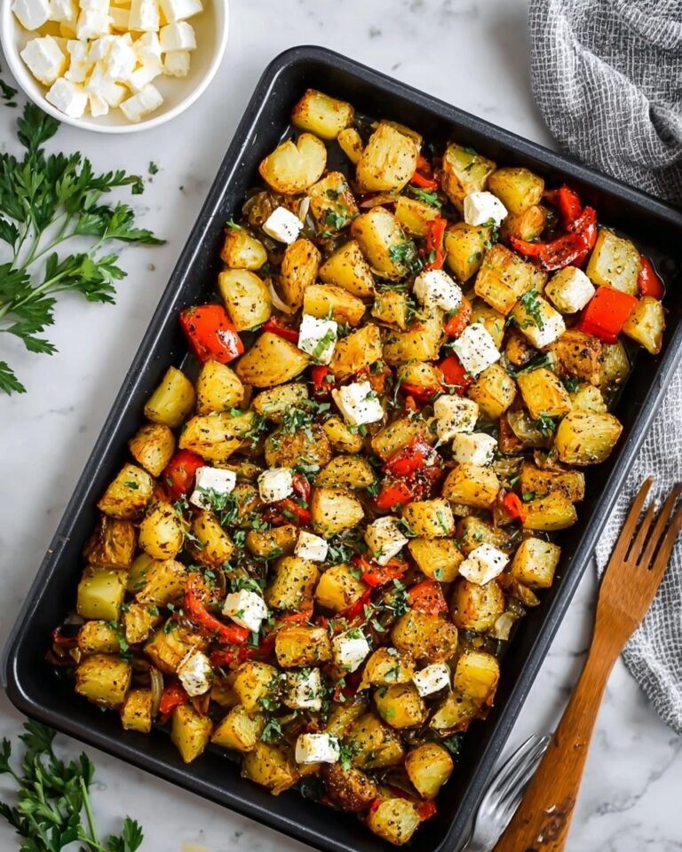Greek Roasted Potatoes With Peppers & Feta Recipe