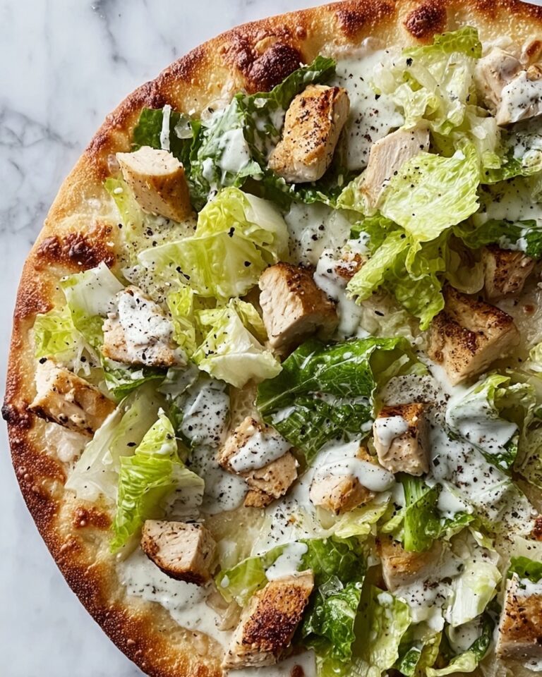 Savory Chicken Caesar Salad Pizza Recipe