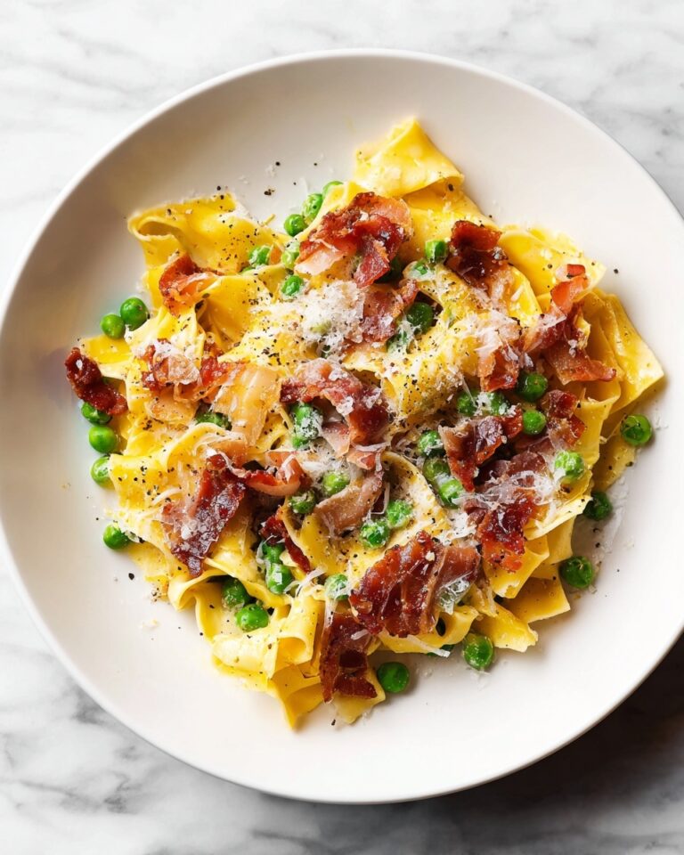 Prosciutto Pasta with Tomato, Peas, and Basil Recipe