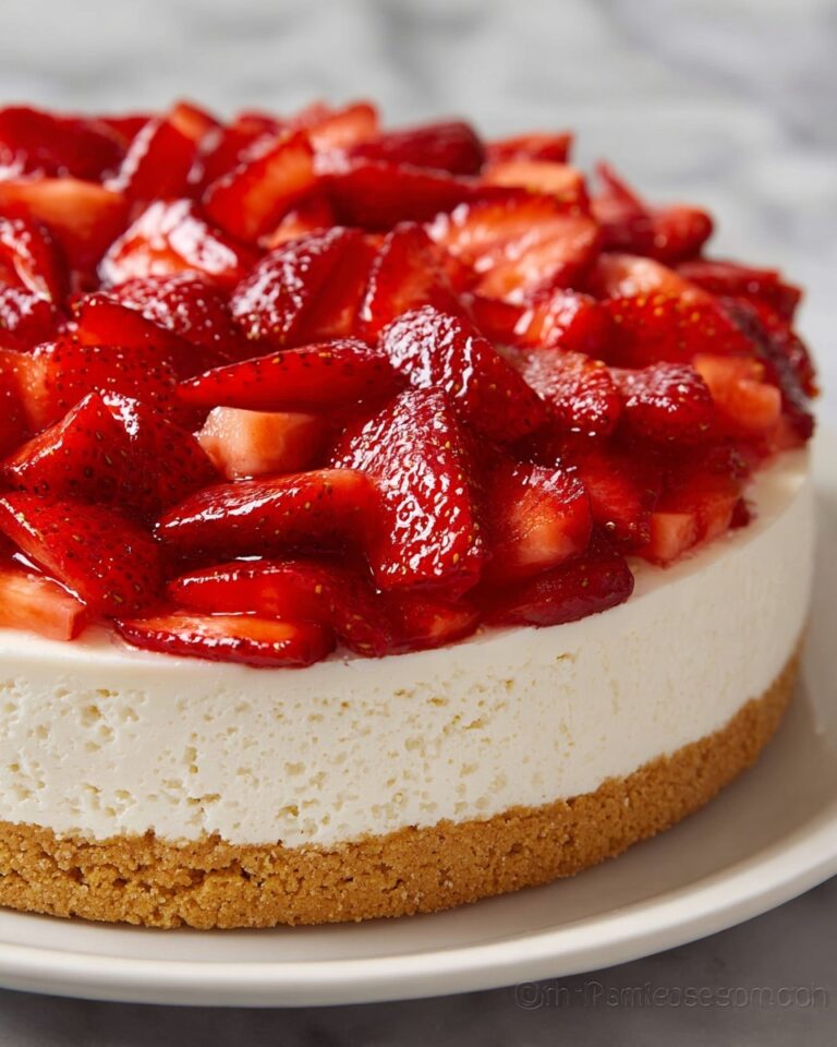 No-Bake Cheesecake with Strawberry Sauce Recipe