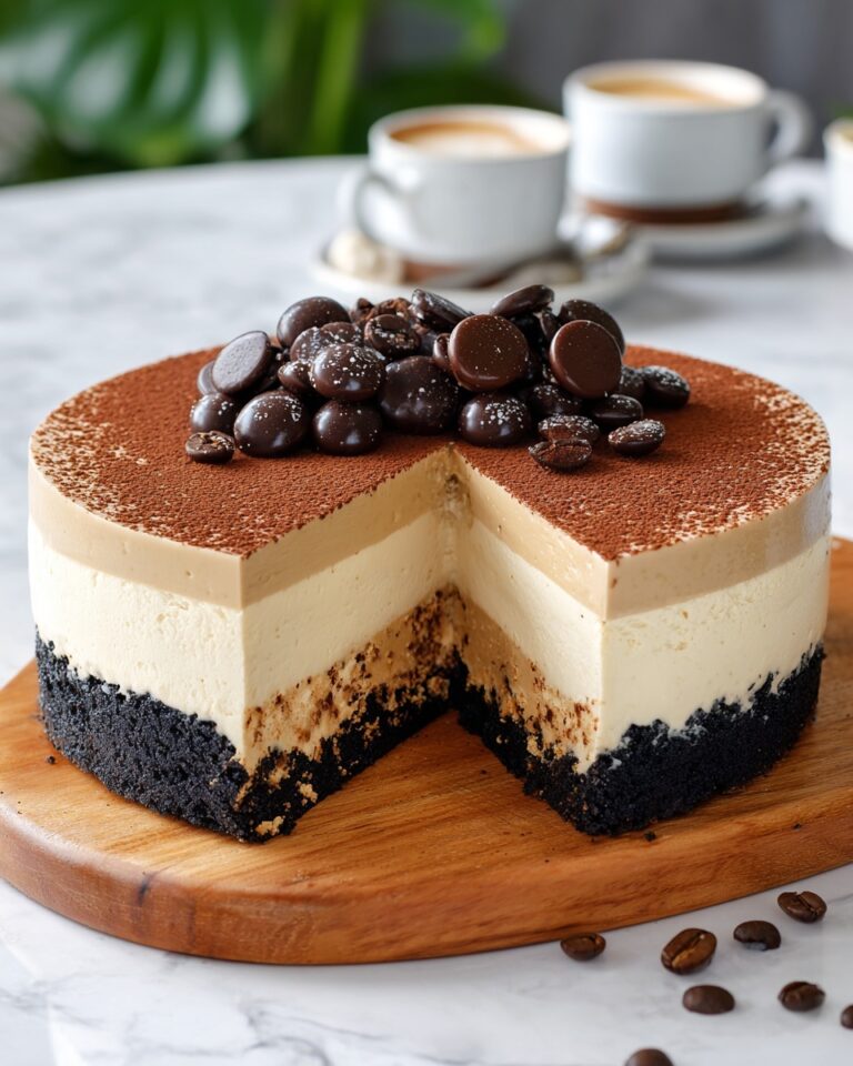 Creamy Coffee Cheesecake with Chocolate Ganache Recipe
