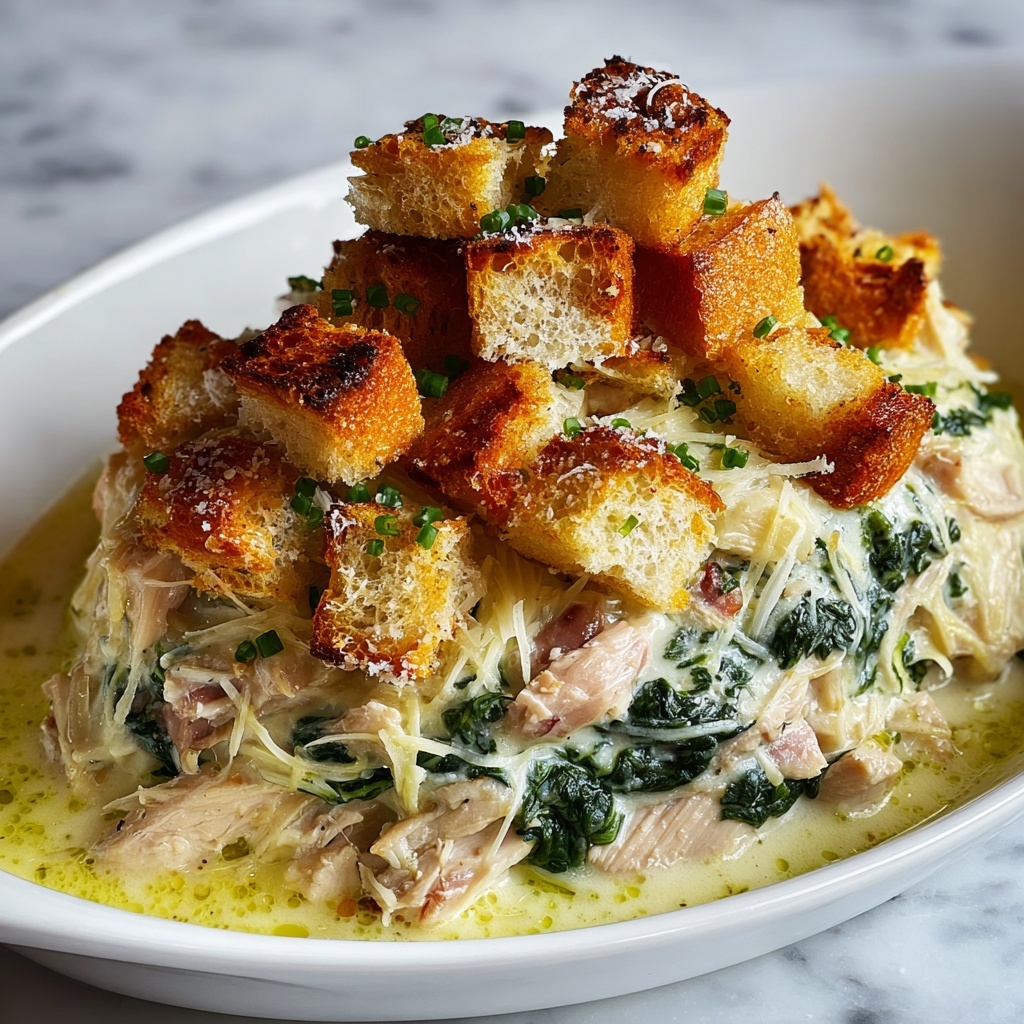 Creamy Chicken and Spinach Casserole with Mozzarella and Parmesan Recipe - Recipe Image