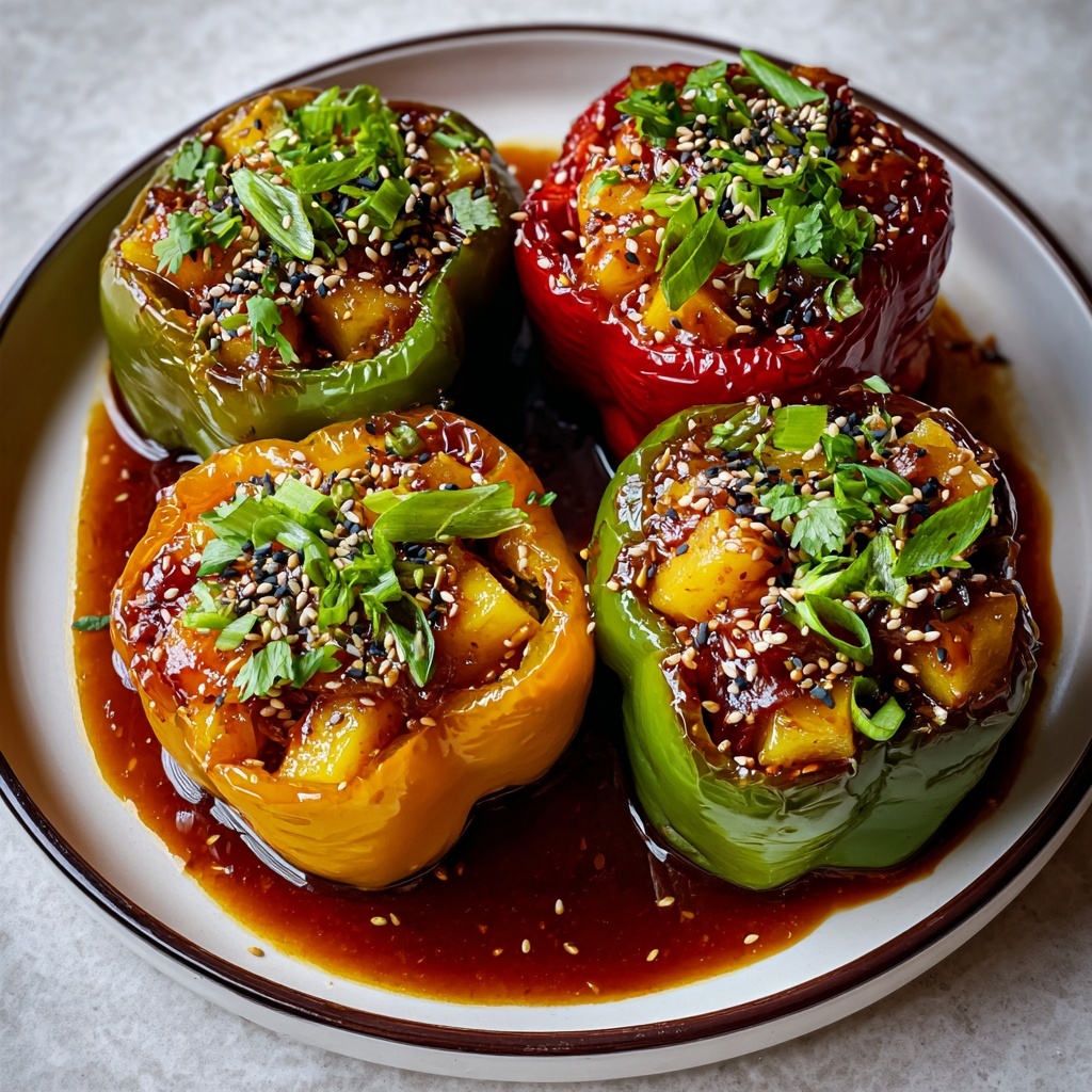 Teriyaki Pineapple Chicken Stuffed Bell Peppers Recipe - Recipe Image