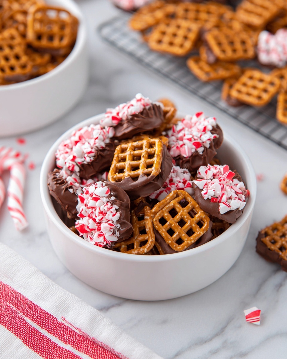 Christmas Caramel Pretzel Bites Recipe - Recipe Image