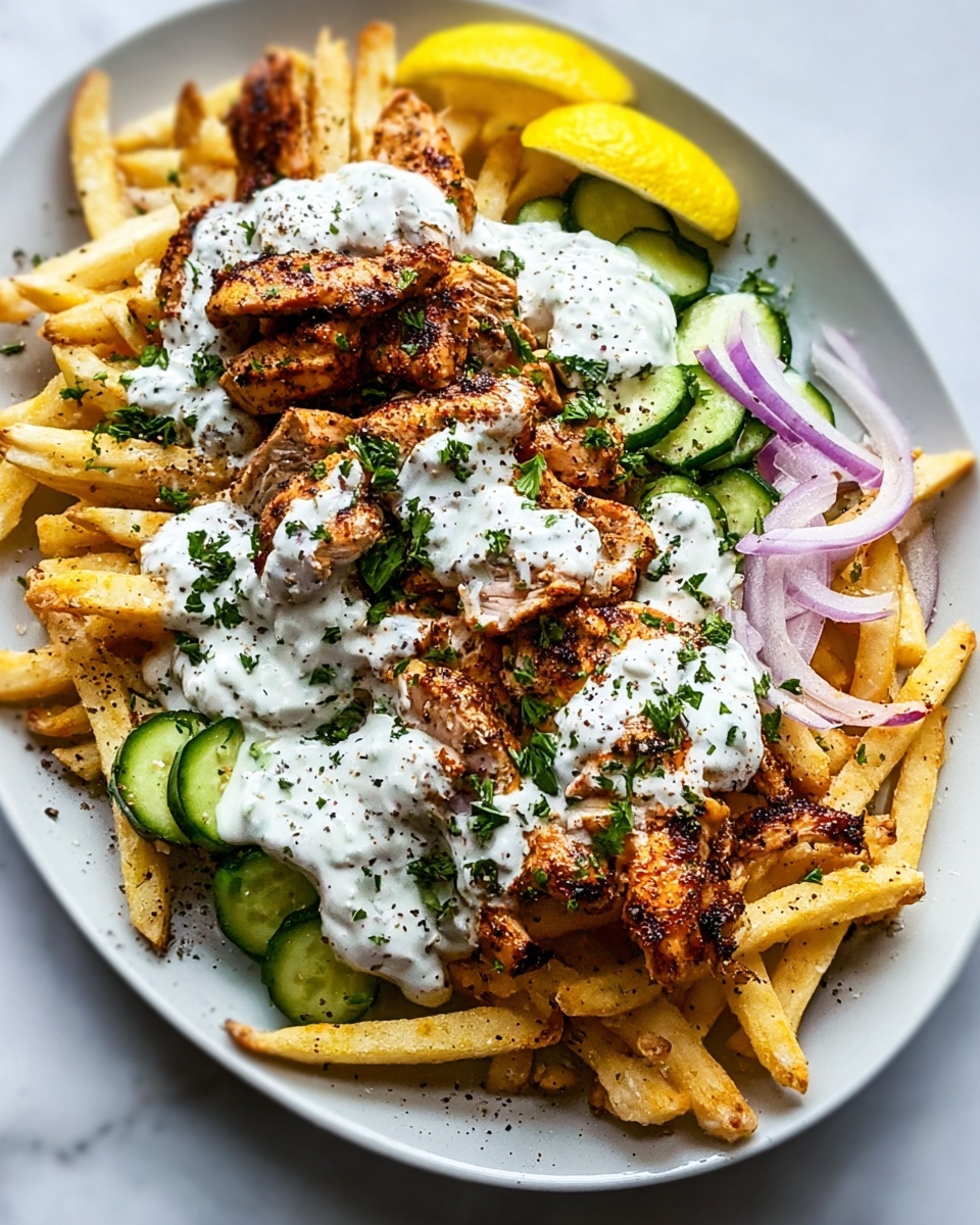 Savory Chicken Gyro Fries Recipe - Recipe Image