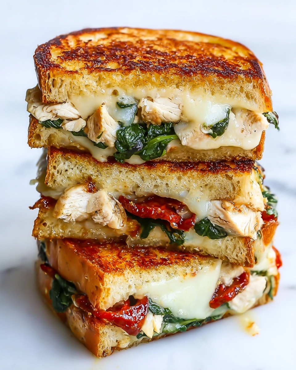 Delicious Chicken Florentine Grilled Cheese Recipe - Recipe Image