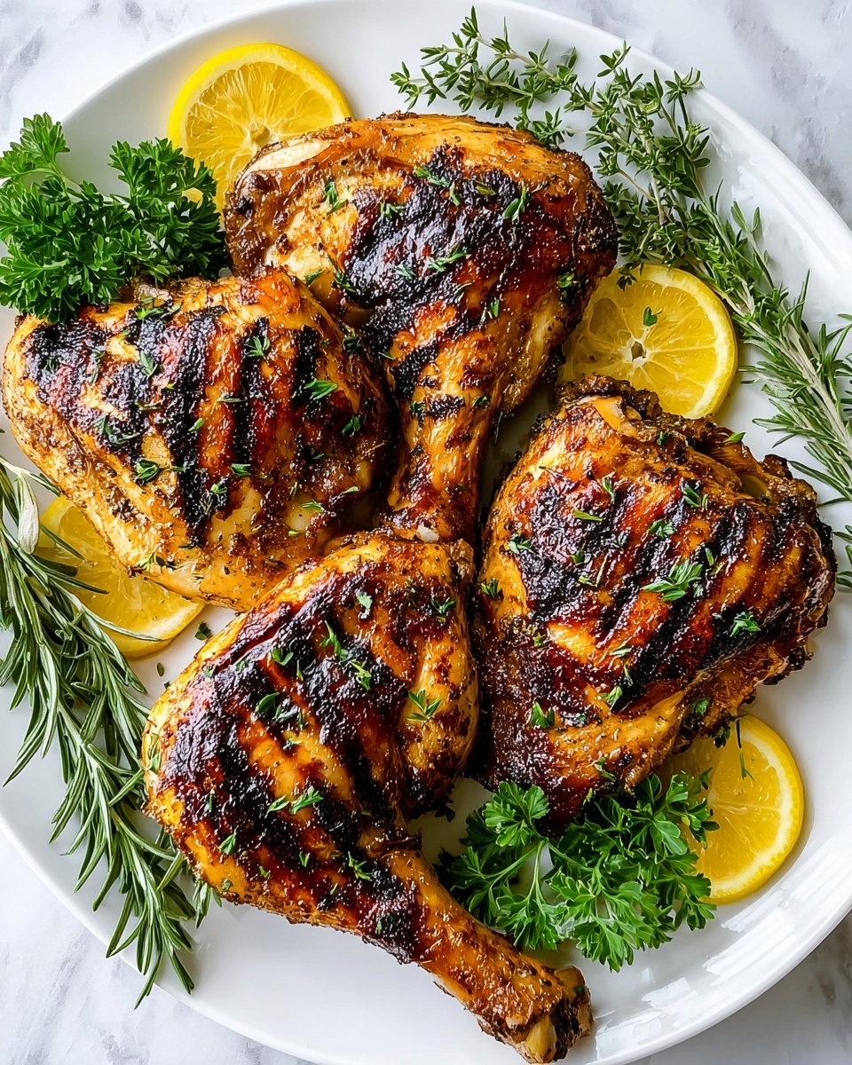 Grilled Garlic Lemon Poussin with Fresh Herbs Recipe - Recipe Image