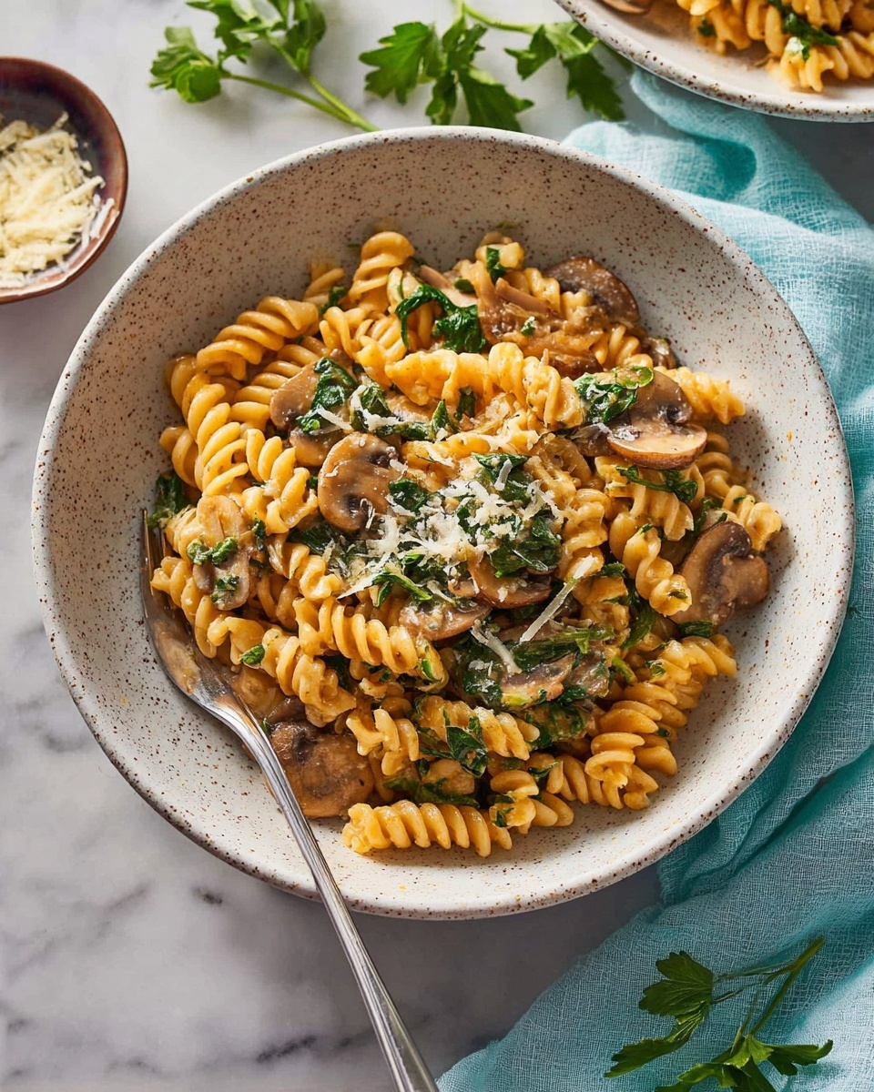 Pumpkin, Mushroom, and Spinach Pasta Recipe - Recipe Image