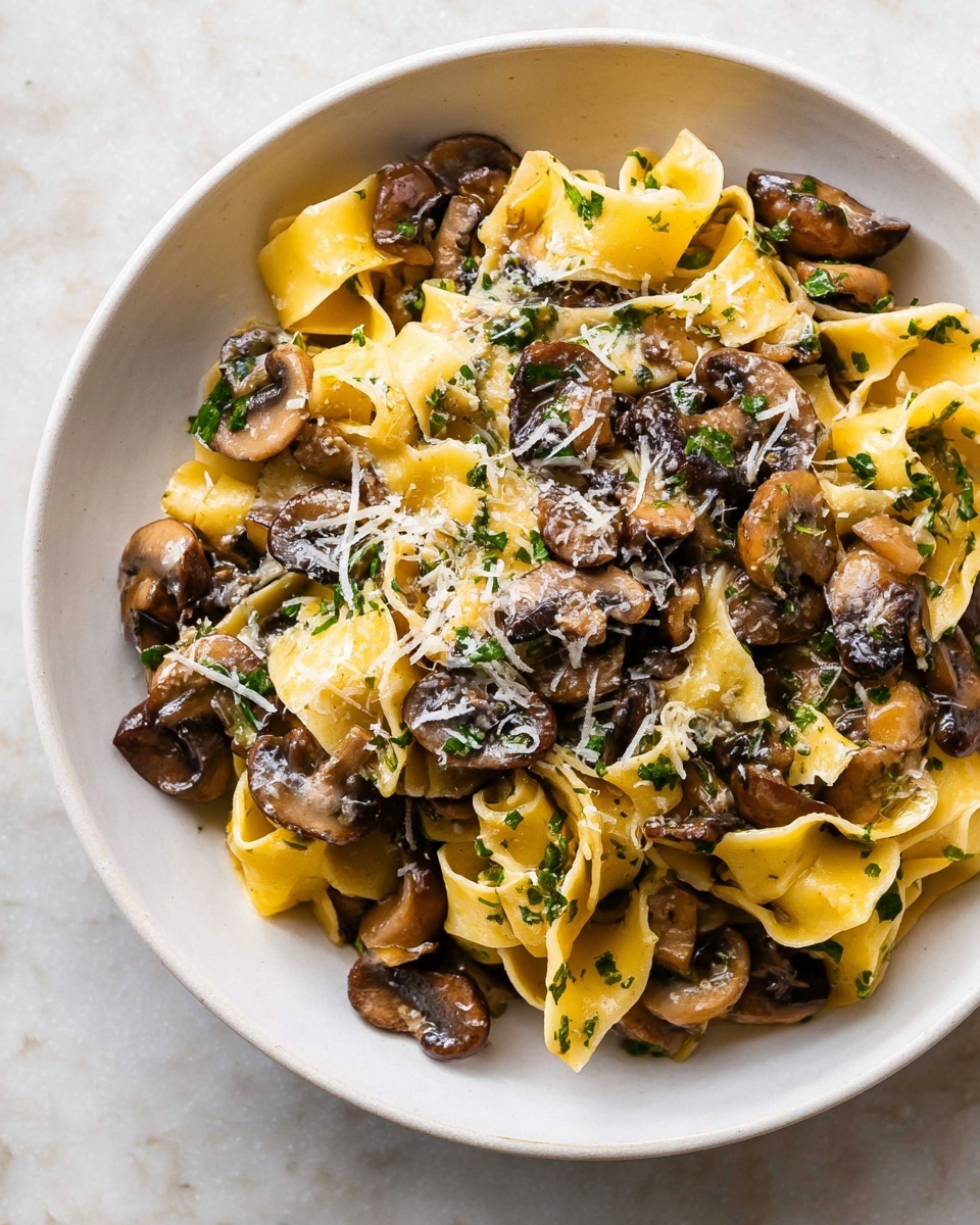 Garlic Mushroom Pasta Recipe - Recipe Image