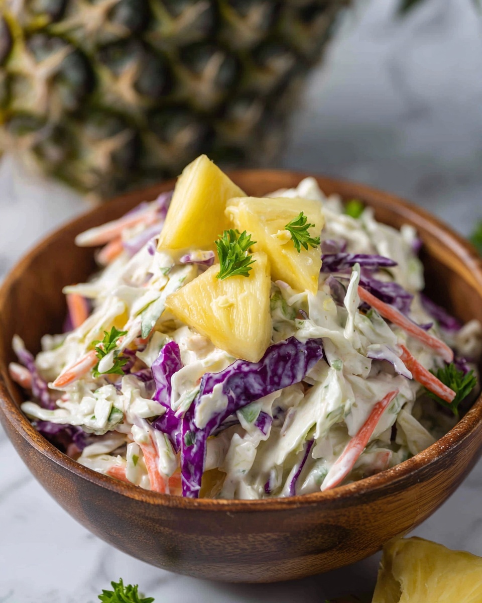 Hawaiian Pineapple Coleslaw – A Sweet and Tangy Twist on a Classic Recipe - Recipe Image