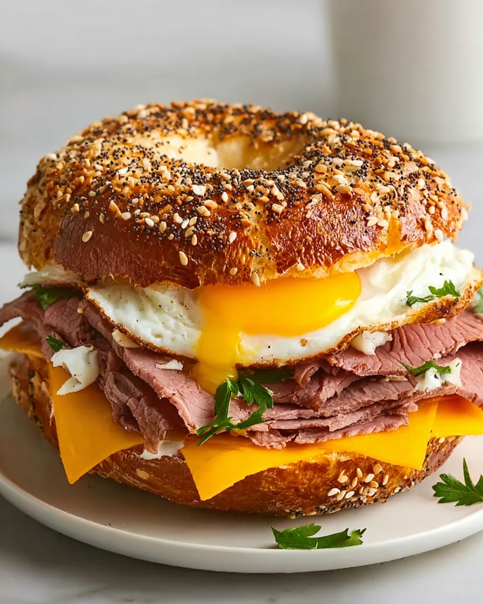 Ultimate Steak Egg and Cheese Bagel Recipe - Recipe Image