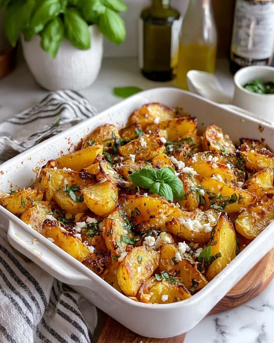 Savory Baked Feta Potatoes Recipe - Recipe Image