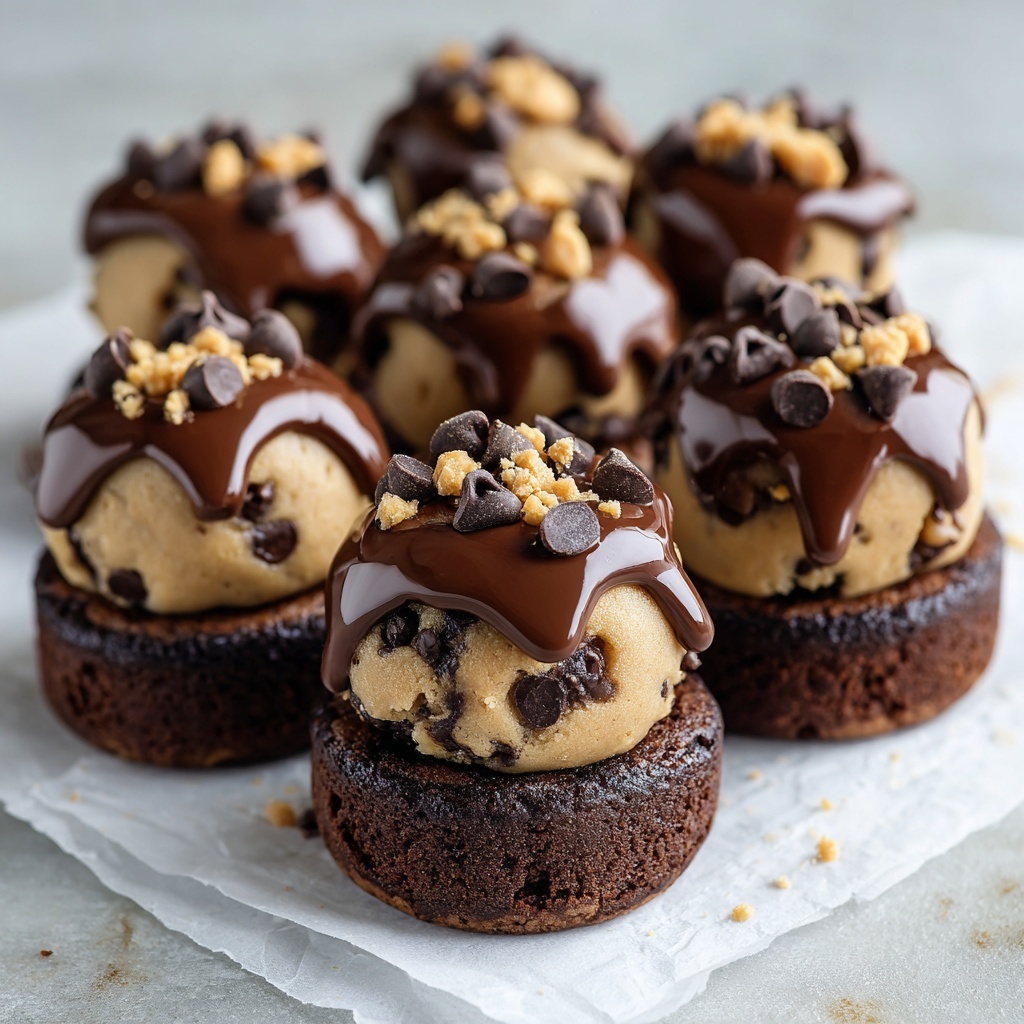 Chocolate Chip Cookie Dough Brownie Bites Recipe - Recipe Image