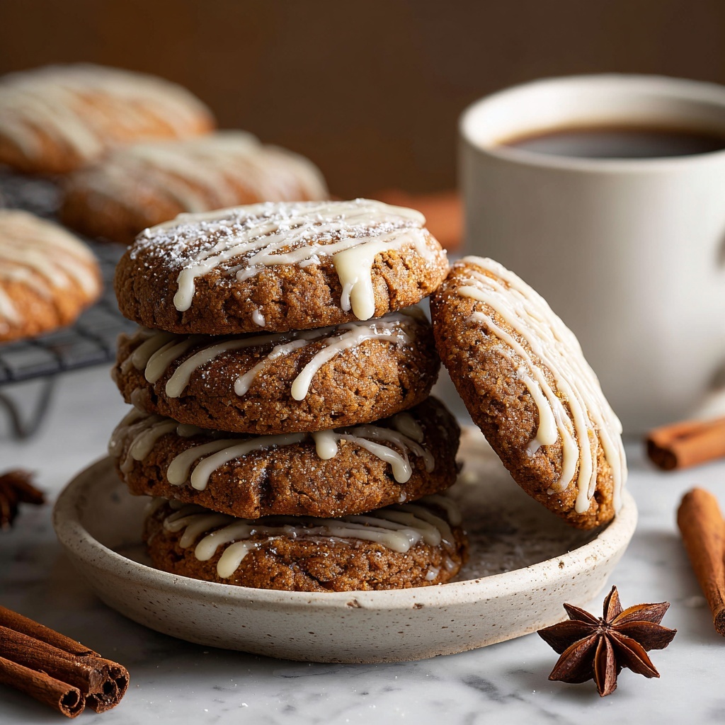 Gingerbread Latte Cookies with Coffee Glaze Recipe - Recipe Image