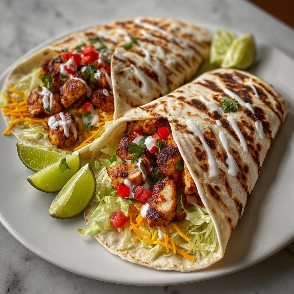 Grilled Spicy Chicken Tortilla Wrap Recipe - Recipe Image