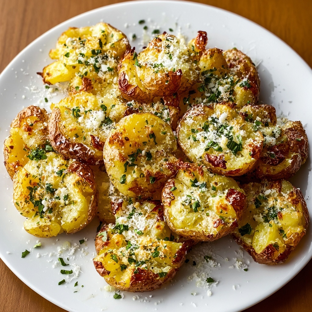 Garlic Parmesan Smashed Potatoes Recipe - Recipe Image