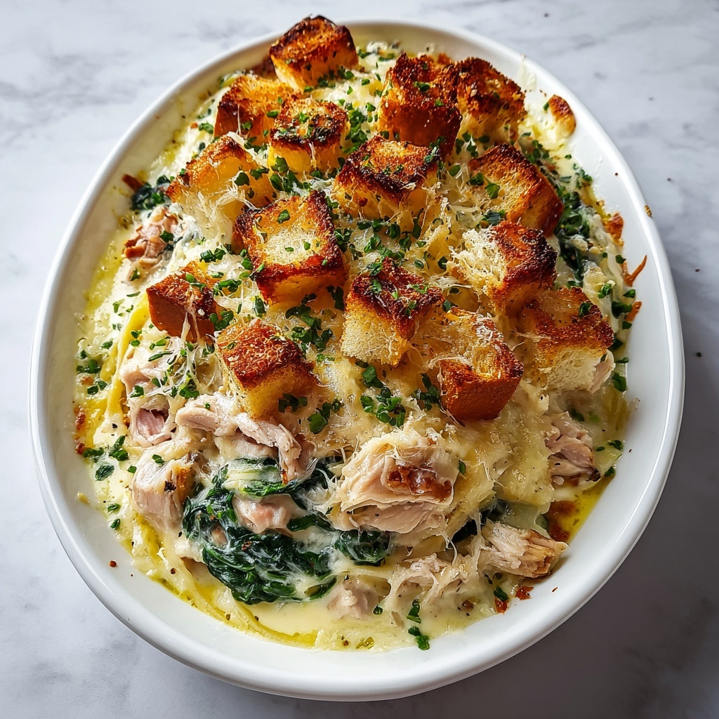 Creamy Chicken and Spinach Casserole with Mozzarella and Parmesan Recipe - Recipe Image