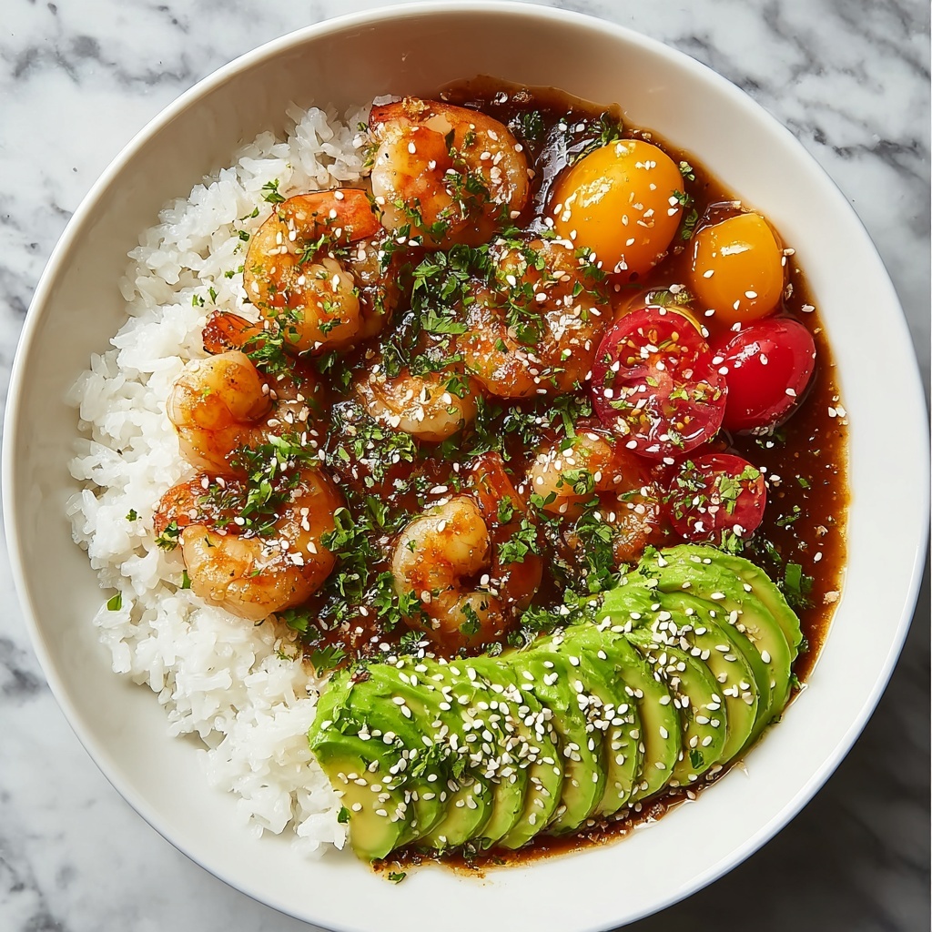 Spicy Shrimp and Avocado Rice Bowl Recipe - Recipe Image