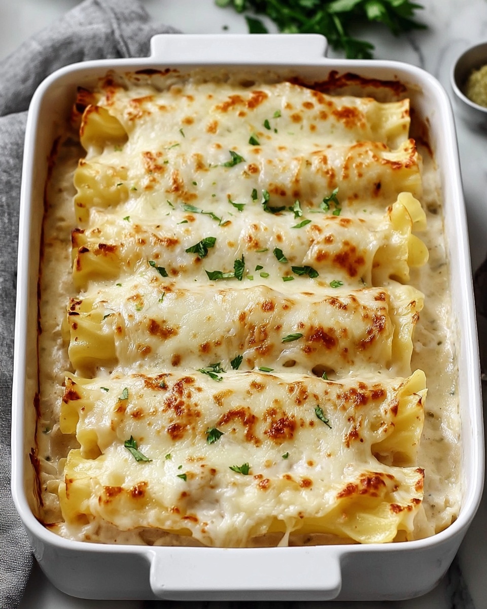 Chicken Alfredo Lasagna Rolls Recipe - Recipe Image