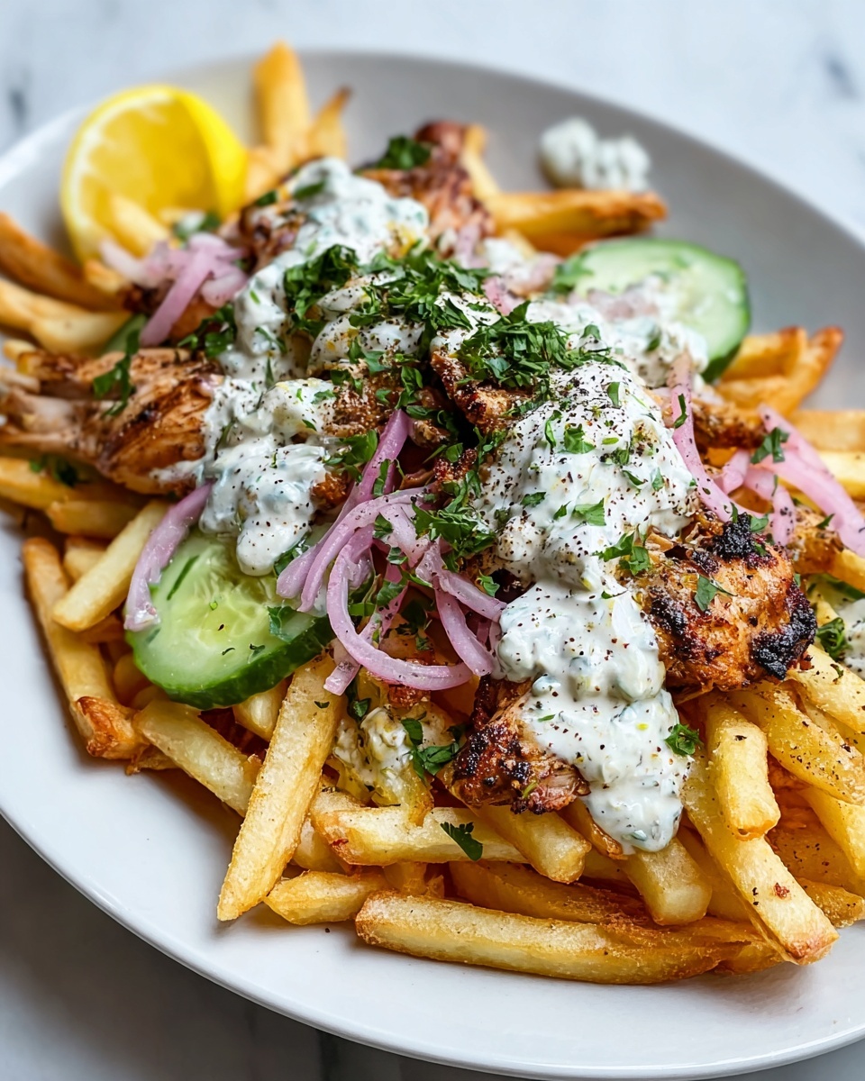 Savory Chicken Gyro Fries Recipe - Recipe Image