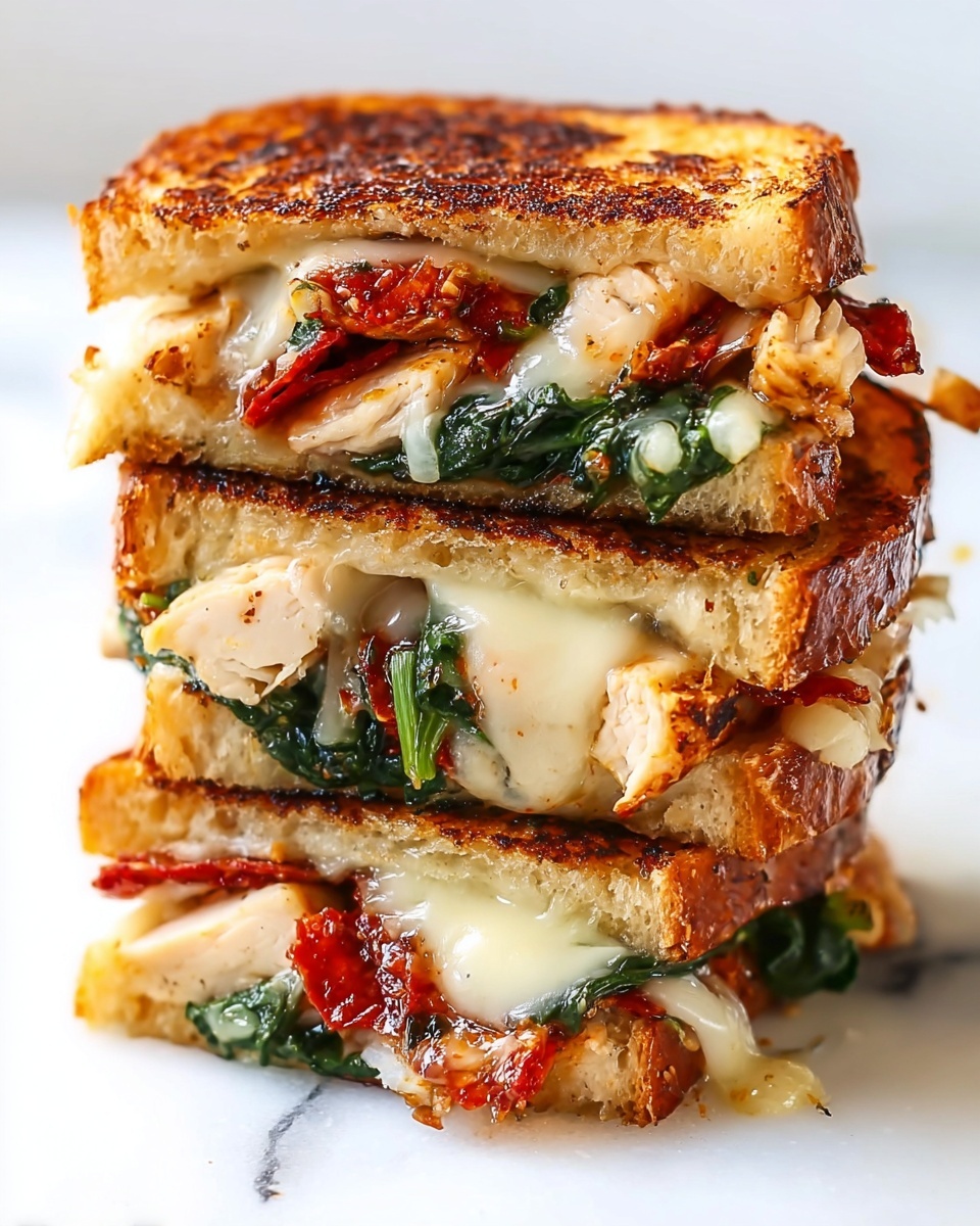 Delicious Chicken Florentine Grilled Cheese Recipe - Recipe Image