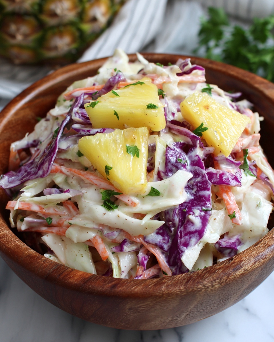 Hawaiian Pineapple Coleslaw – A Sweet and Tangy Twist on a Classic Recipe - Recipe Image