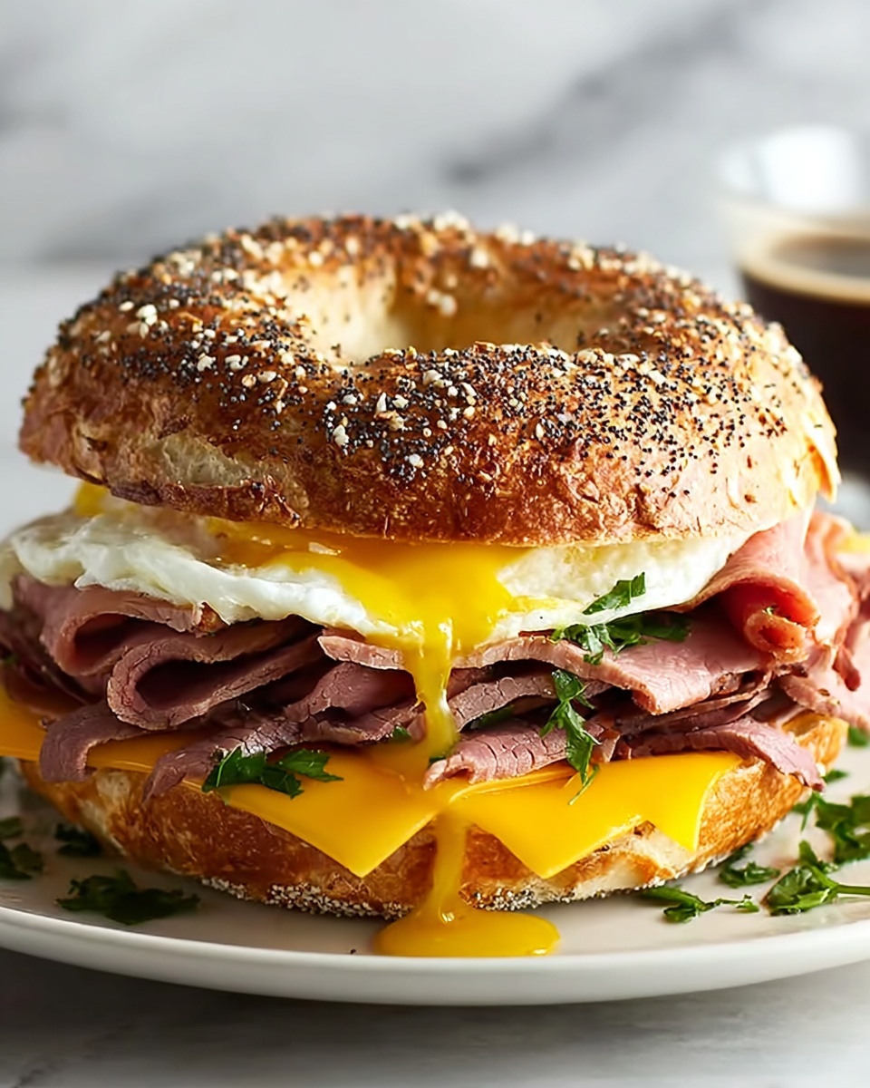 Ultimate Steak Egg and Cheese Bagel Recipe - Recipe Image