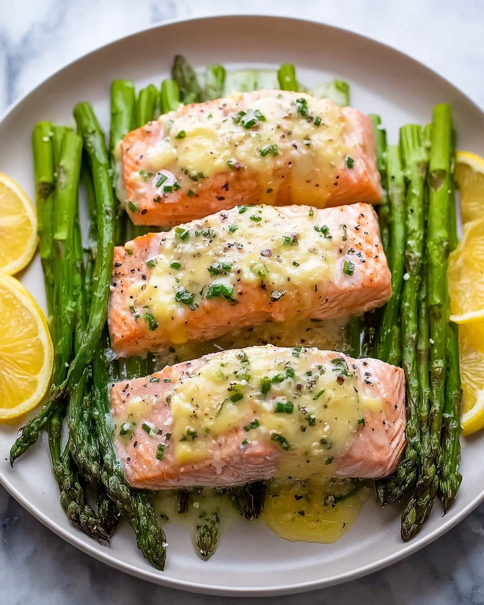 Asparagus-Stuffed Salmon with Lemon Dill Sauce Recipe - Recipe Image