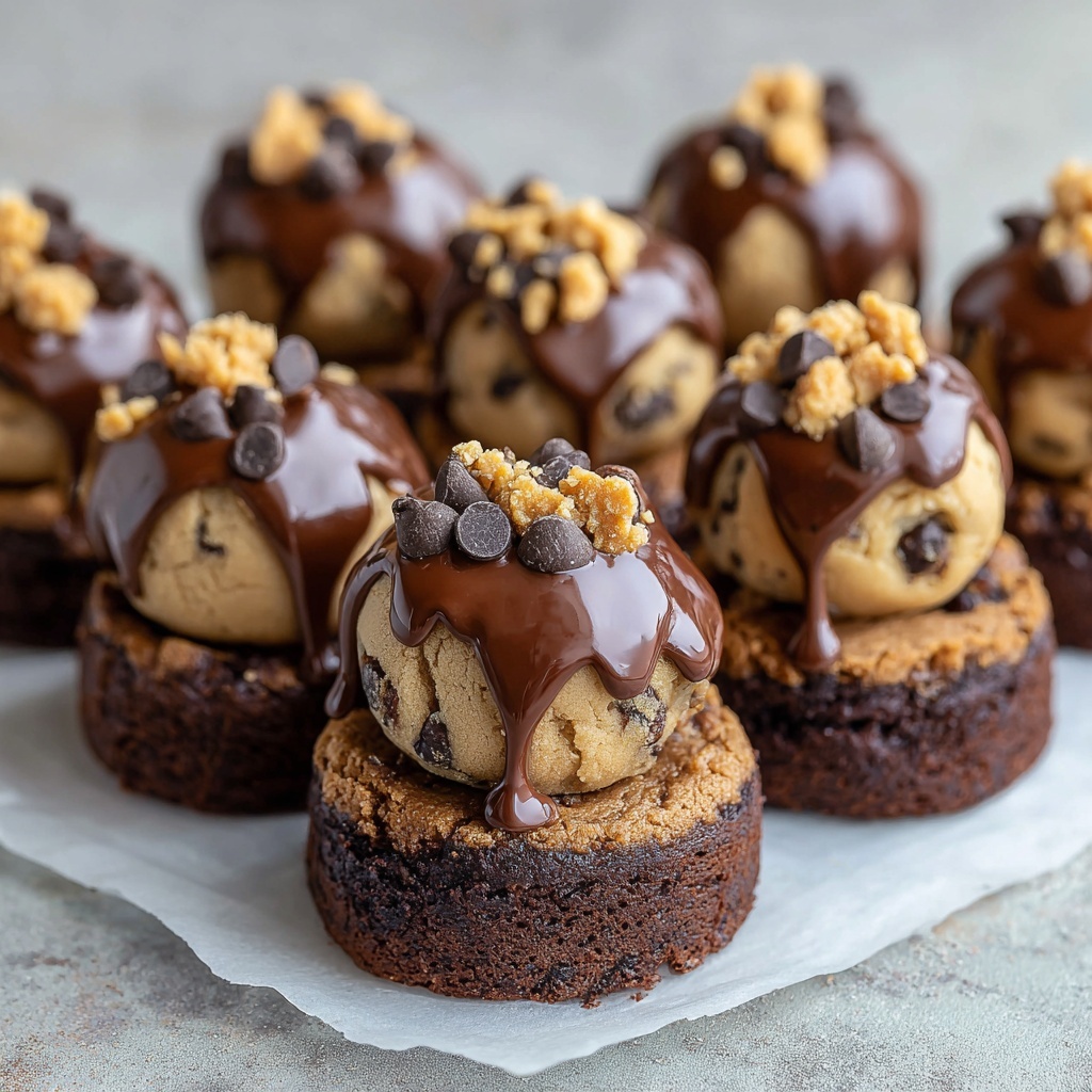 Chocolate Chip Cookie Dough Brownie Bites Recipe - Recipe Image