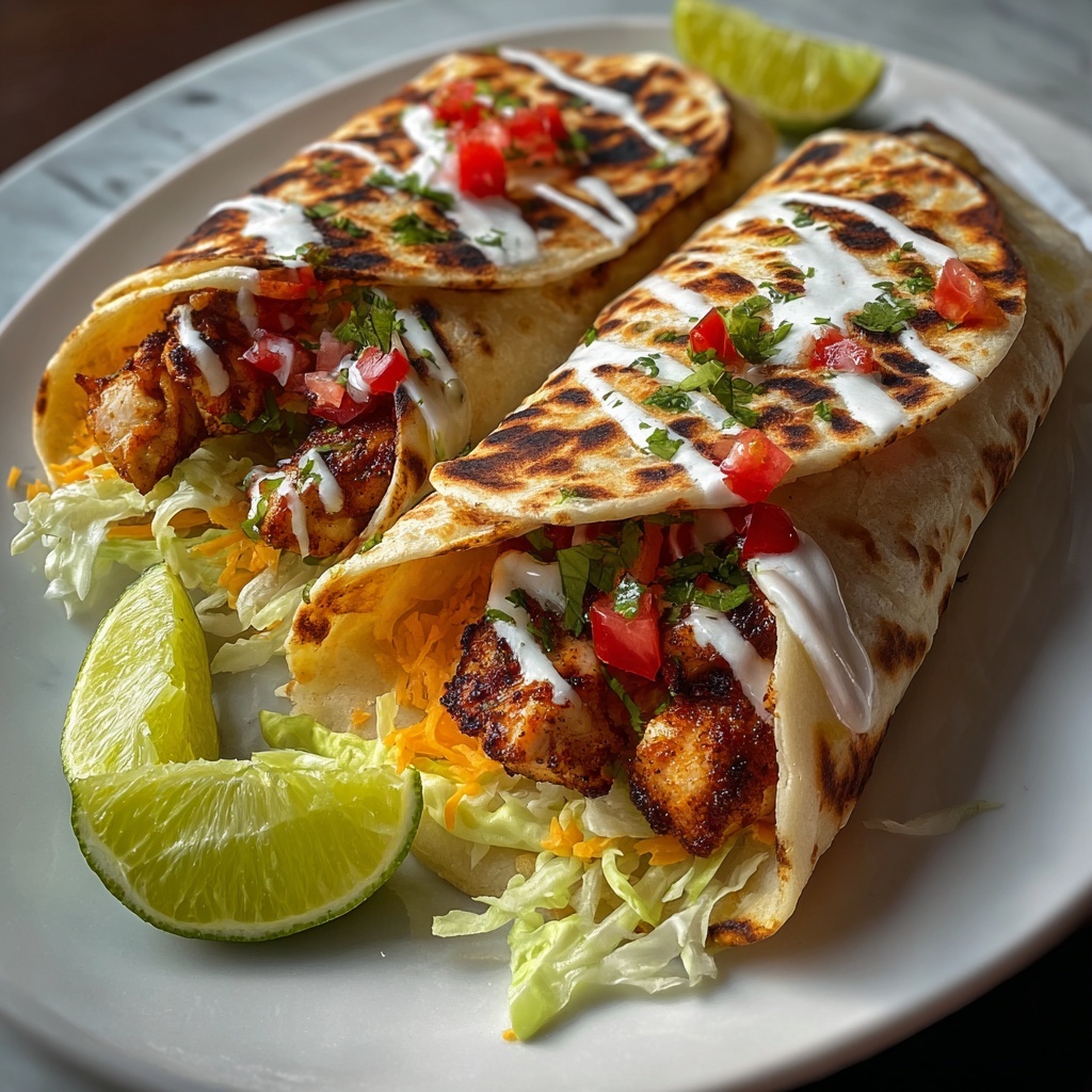 Grilled Spicy Chicken Tortilla Wrap Recipe - Recipe Image