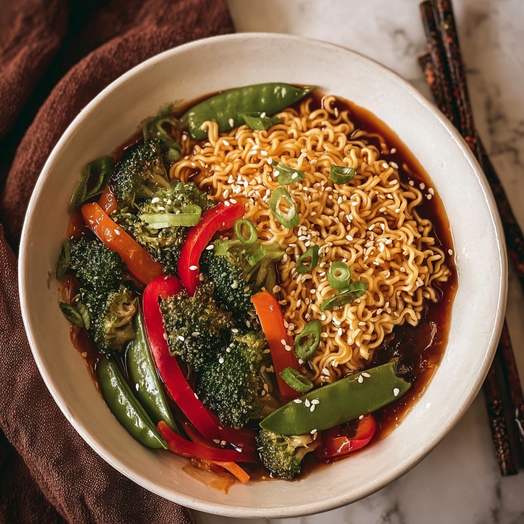 Saucy Vegan Ramen Noodles with Vegetables Recipe - Recipe Image