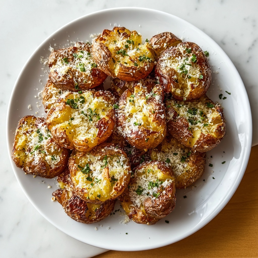 Garlic Parmesan Smashed Potatoes Recipe - Recipe Image